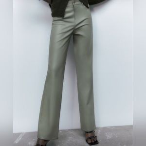 NWT ZARA STRAIGHT LEG FAUX LEATHER PANTS
